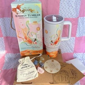 Flying Apsaras Energy Tumbler 40oz with Chakra Crystal Set